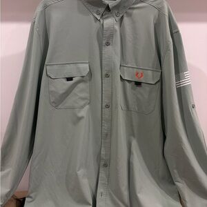 Light Sage Long-Sleeve Casual Button-Down Shirt - Men's